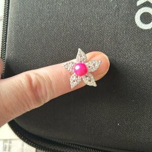 Starfish ring with pink pearl